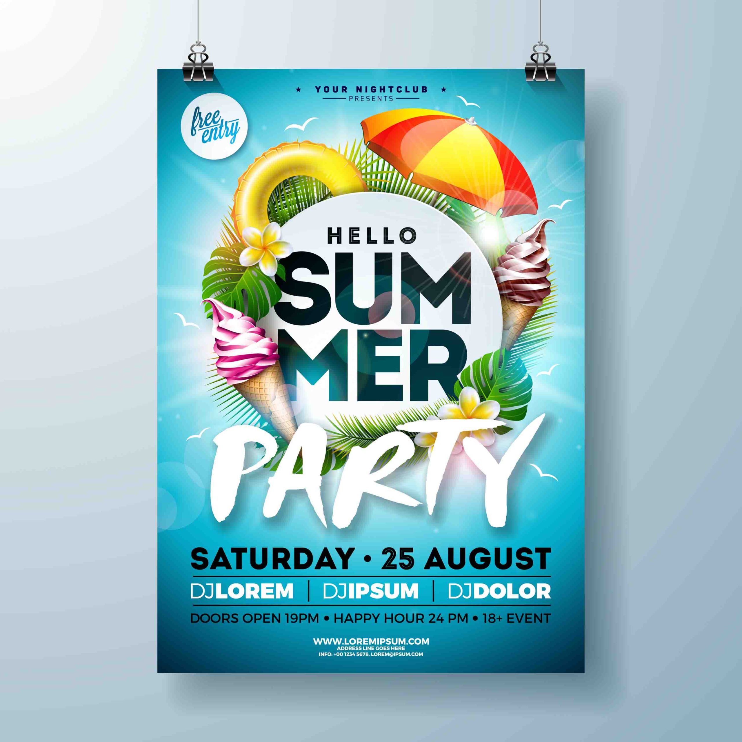 Vetor Verão Summer Download Grátis Cartaz Party Festa