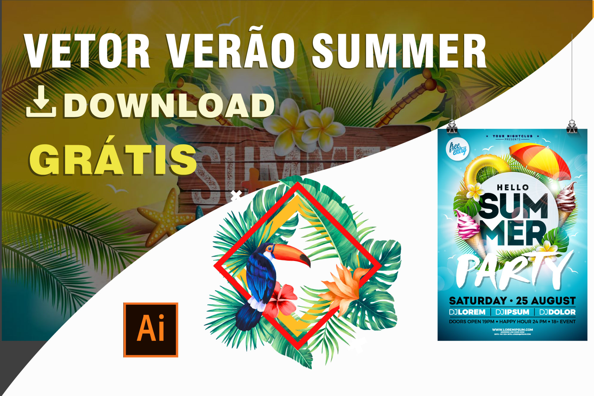 Vetor Verão Summer Download Grátis Banner Desconto