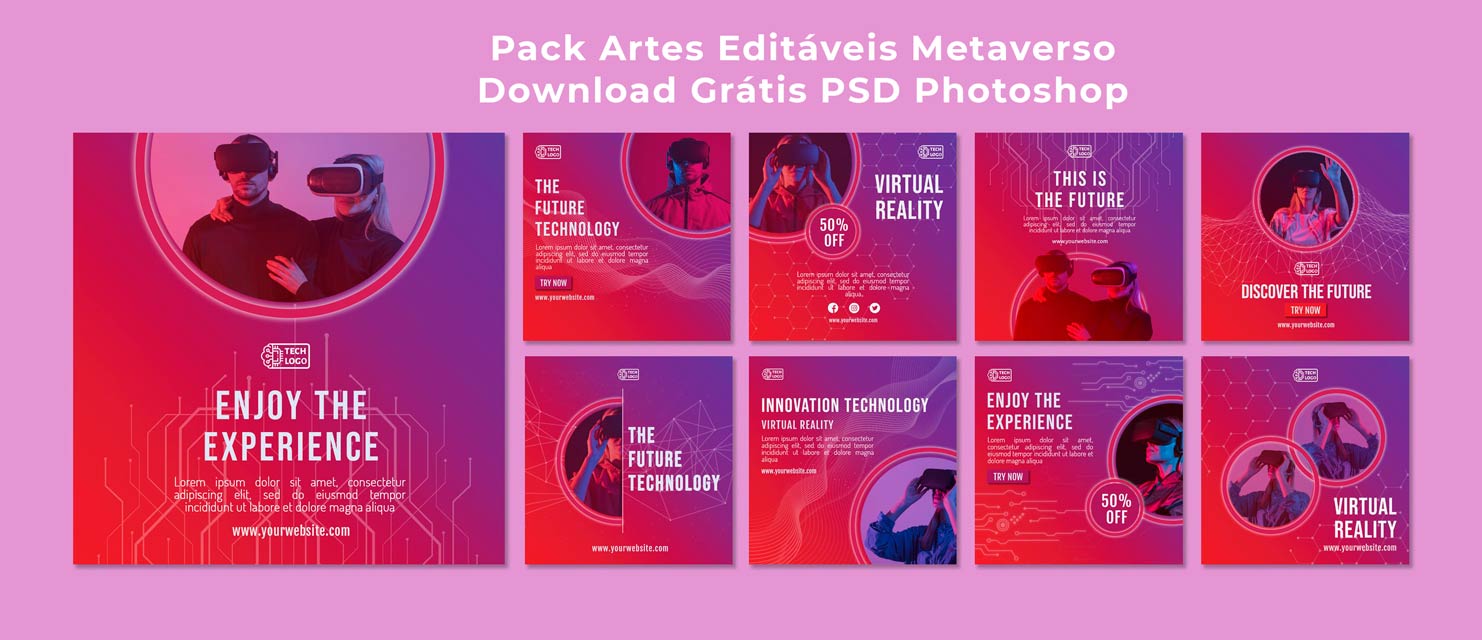 Pack Artes Editáveis Metaverso 01 Download Grátis PSD Photoshop