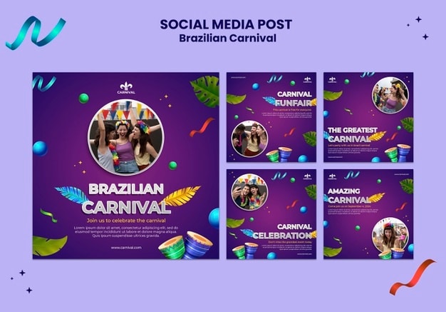 Faça do Download do Pack Artes Editáveis Carnaval Grátis Psd Photoshop