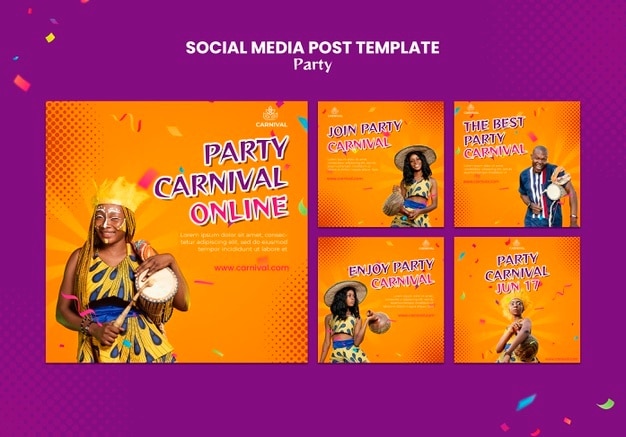 Download Pack Artes Editáveis Carnaval Grátis Psd Photoshop