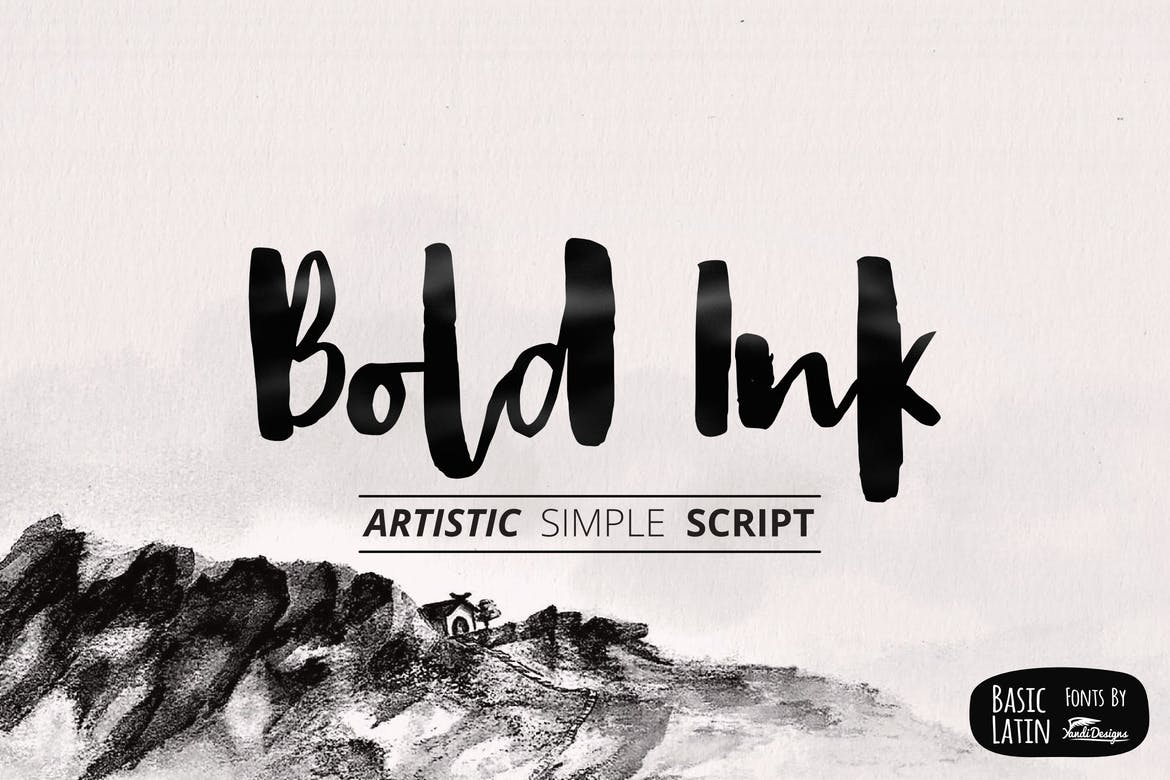 bold ink simple font envato elements gratis marco