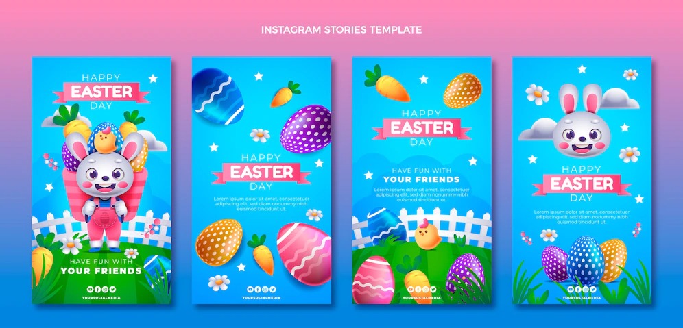 colecao de historias do instagram de pascoa gradiente