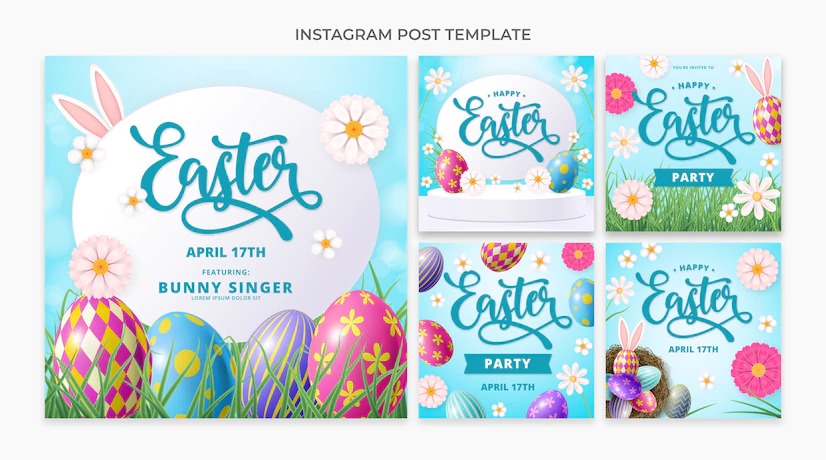 colecao realista de postagens do instagram de pascoa