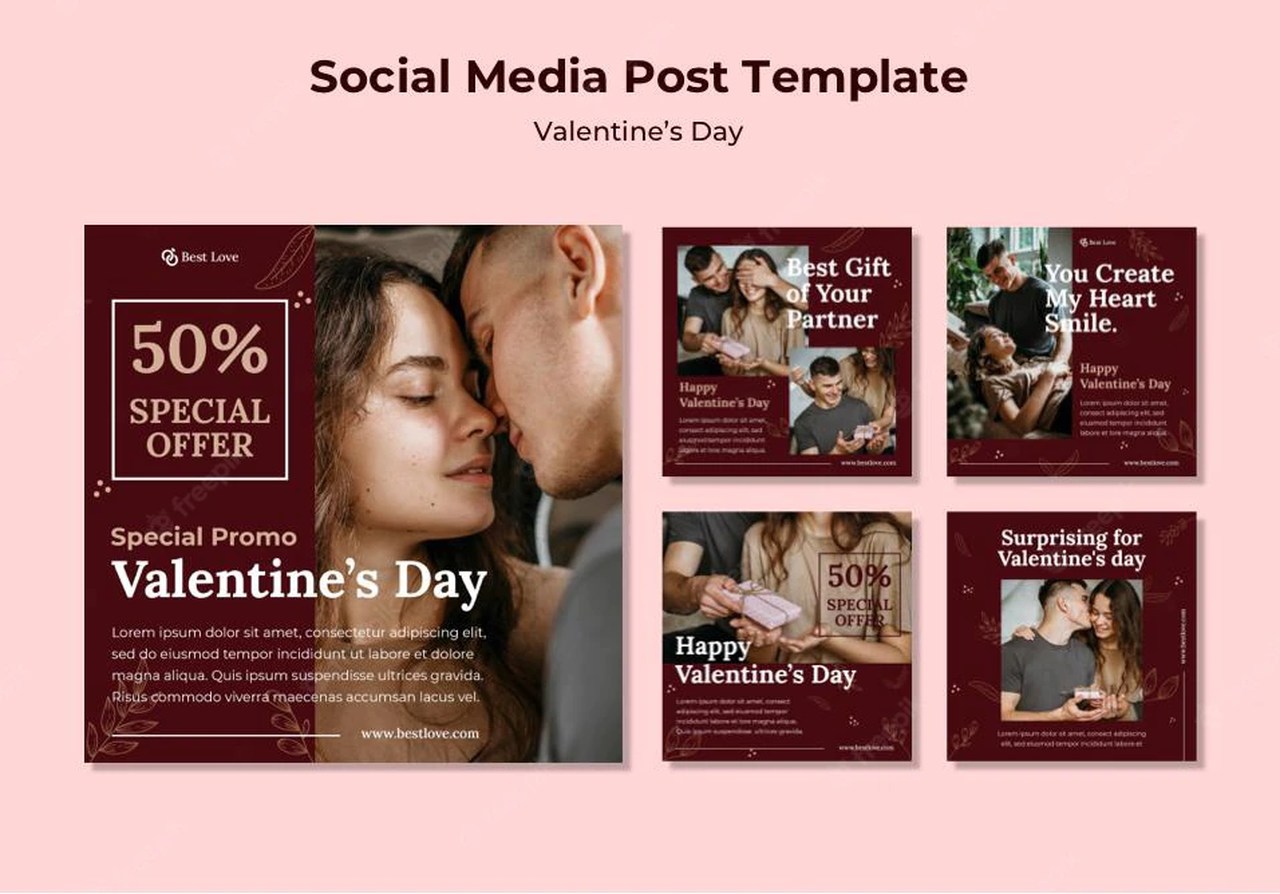 colecao de postagens do instagram para o dia dos namorados com casal romantico