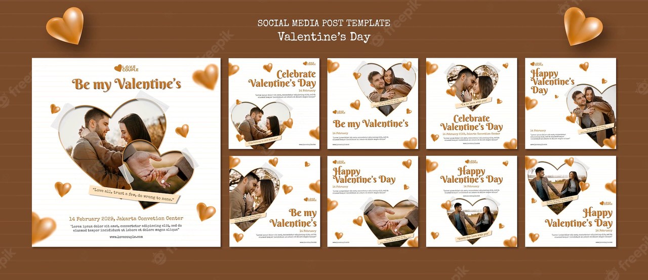modelo de postagens de midia social para o dia dos namorados