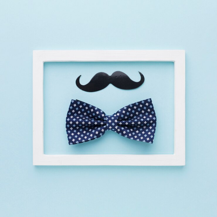 arco e bigode em fundo azul 23 2148510795