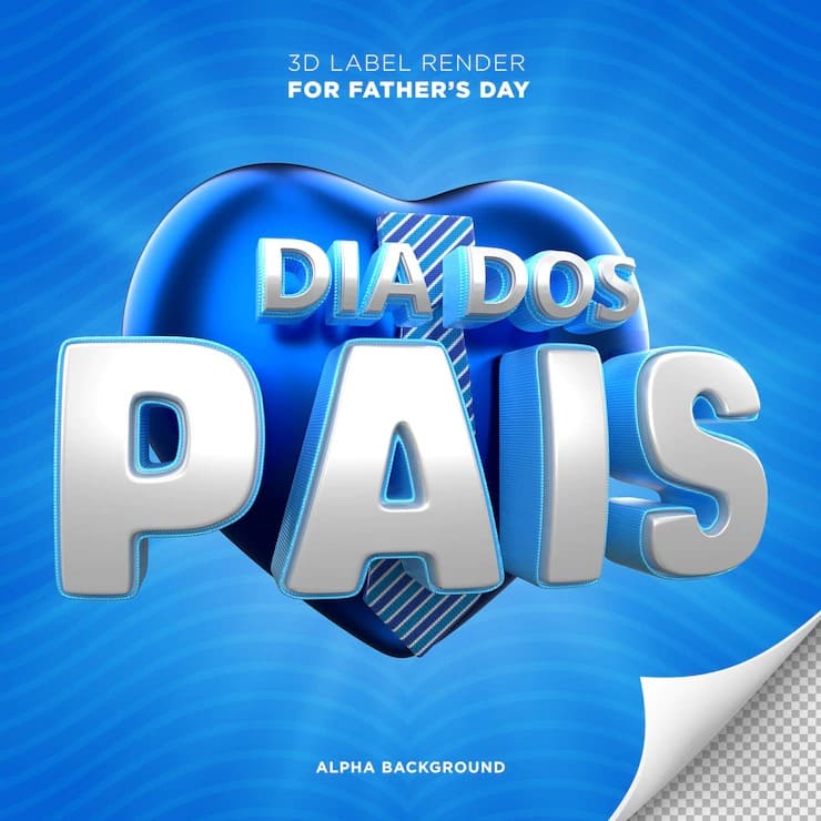 banner do dia dos pais no brasil 3d render design coracao 364106 285