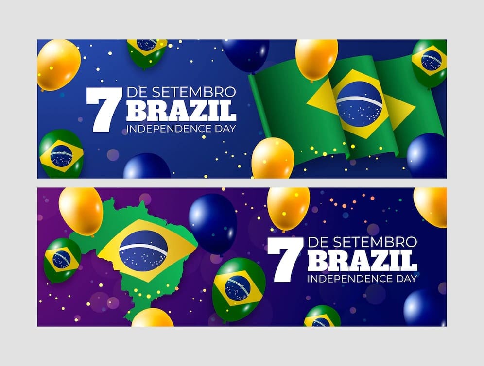 banners horizontais realistas definidos para a celebracao de 7 de setembro 23 2149570306