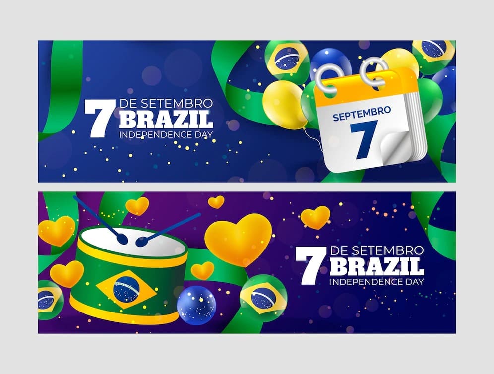 banners horizontais realistas definidos para a celebracao de 7 de setembro 23 2149570309