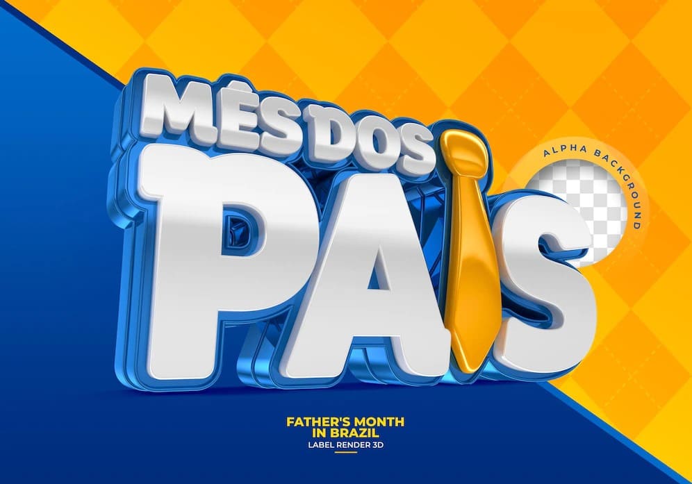 etiqueta pais mes no brasil 3d render template design 363450 1344