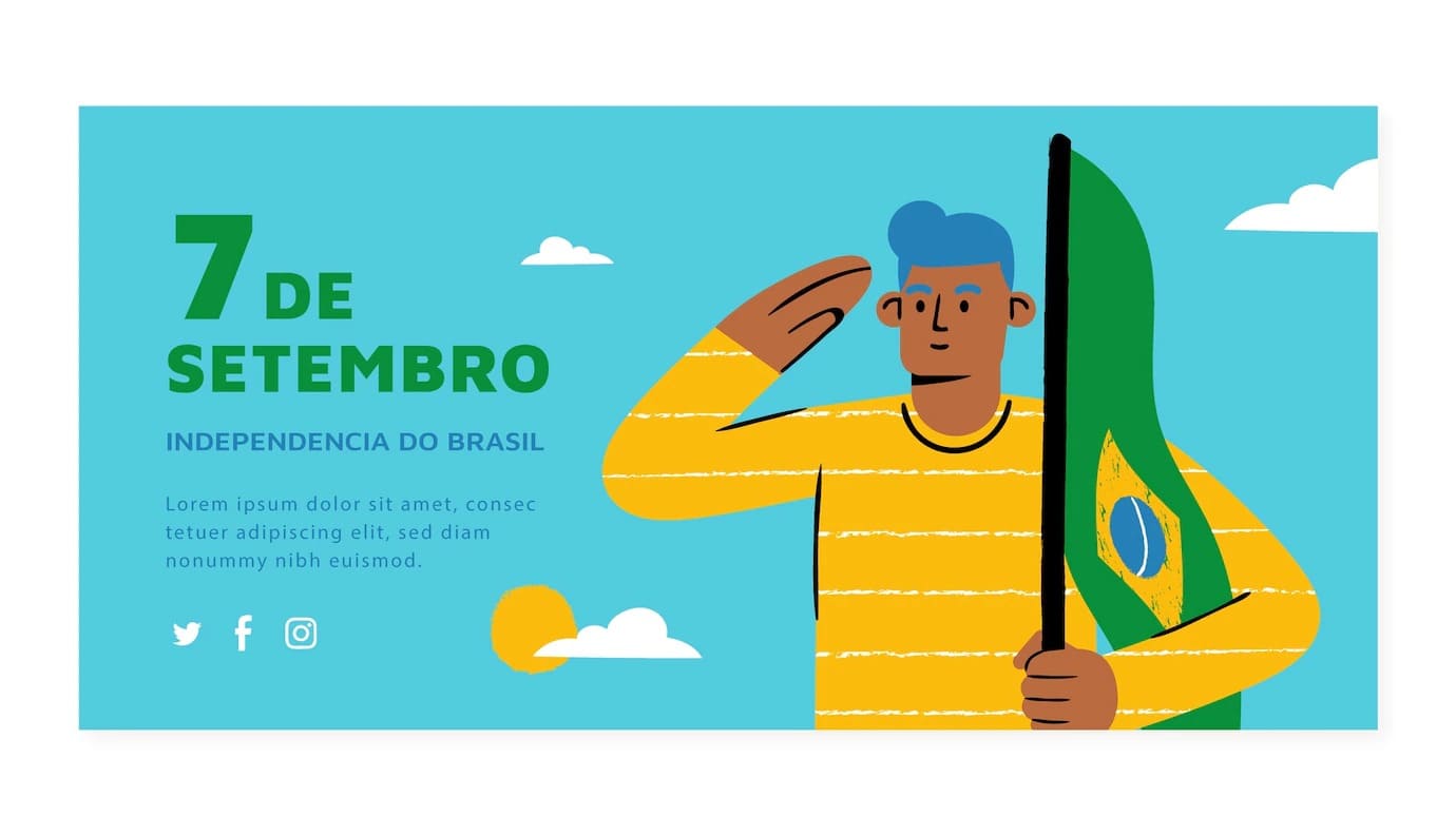 modelo de banner horizontal plano para celebracao de 7 de setembro 23 2149550436