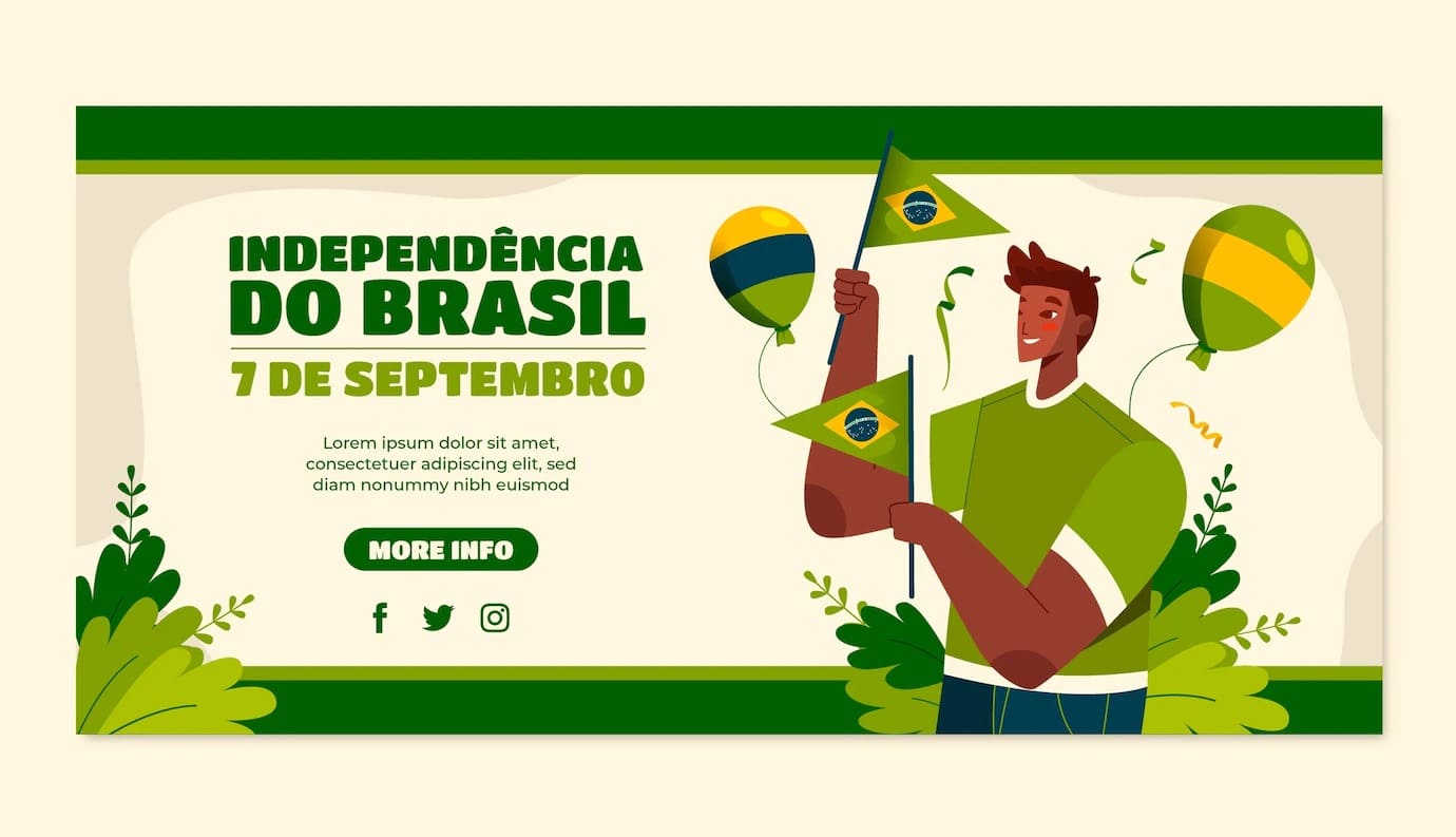 modelo de banner horizontal plano para celebracao de sete de setembro 23 2149545829