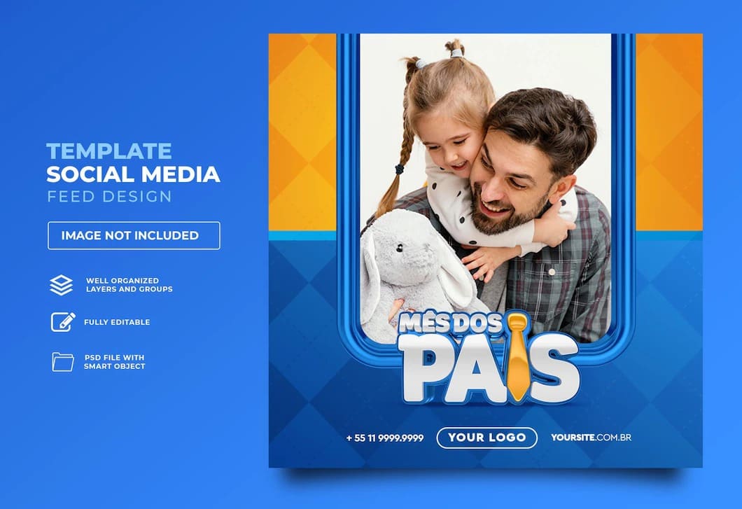postar mes dos pais nas redes sociais no brasil 3d render template design 363450 1349