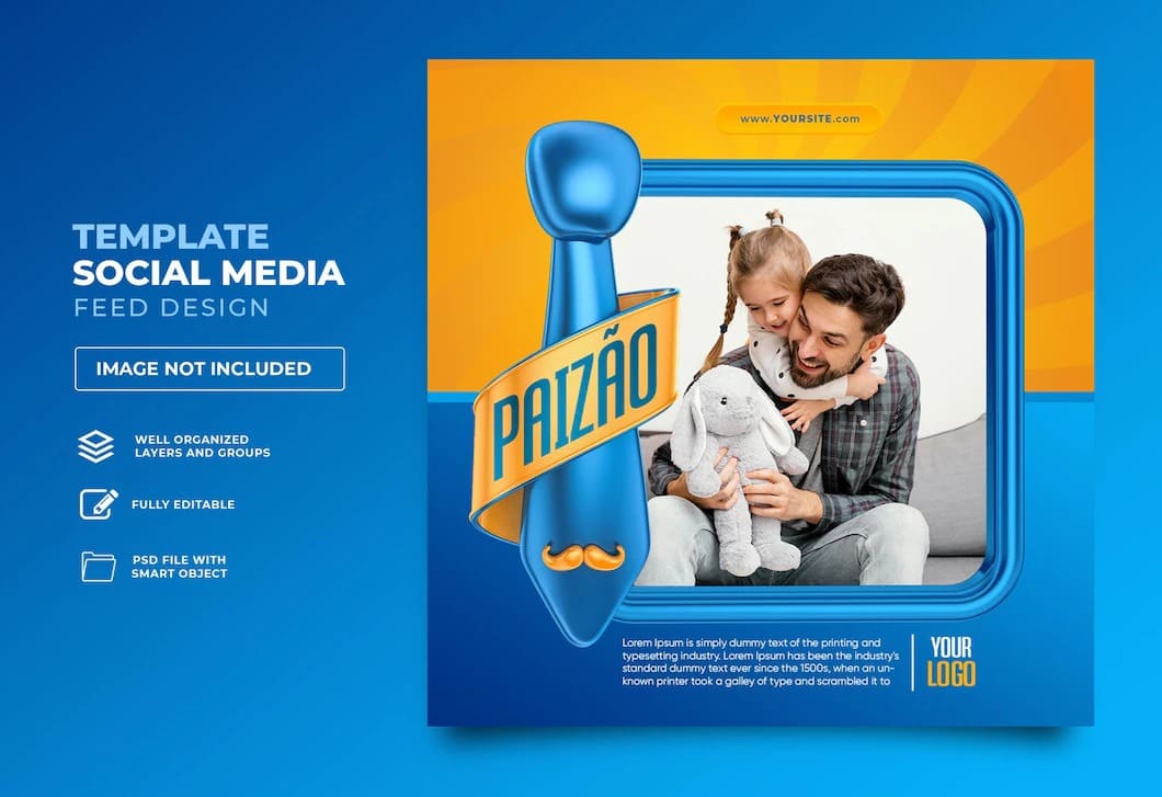 publicar midia social feliz dia dos pais no brasil 3d render template design coracao 363450 1377