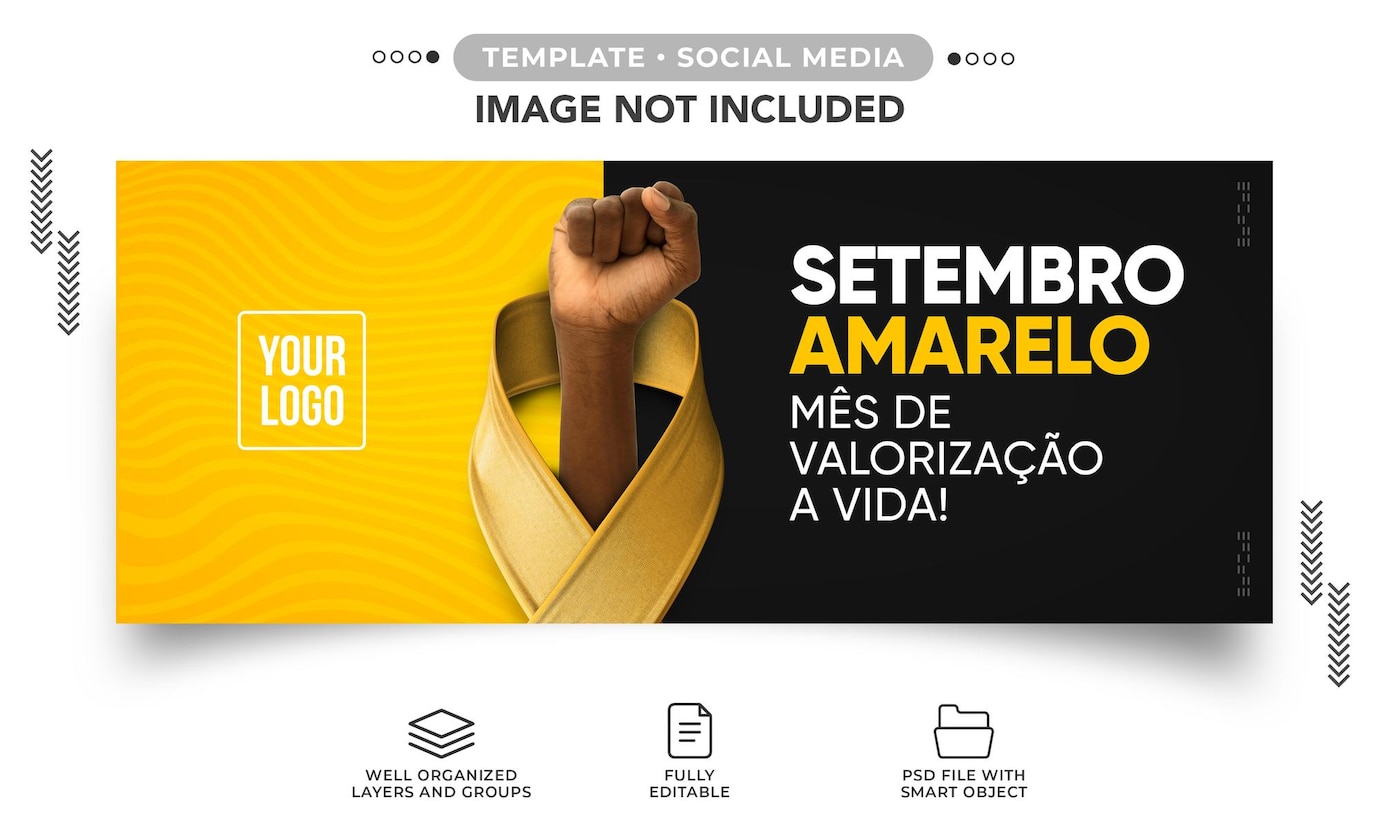 banner de midia social mes de valorizacao pack artes editaveis setembro amarelo