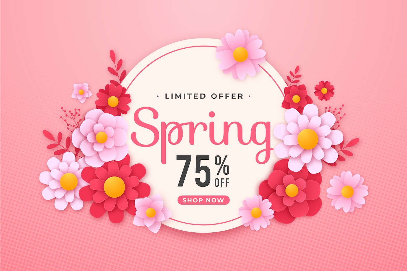 banner de venda primavera colorida em estilo de jornal 52683 33835
