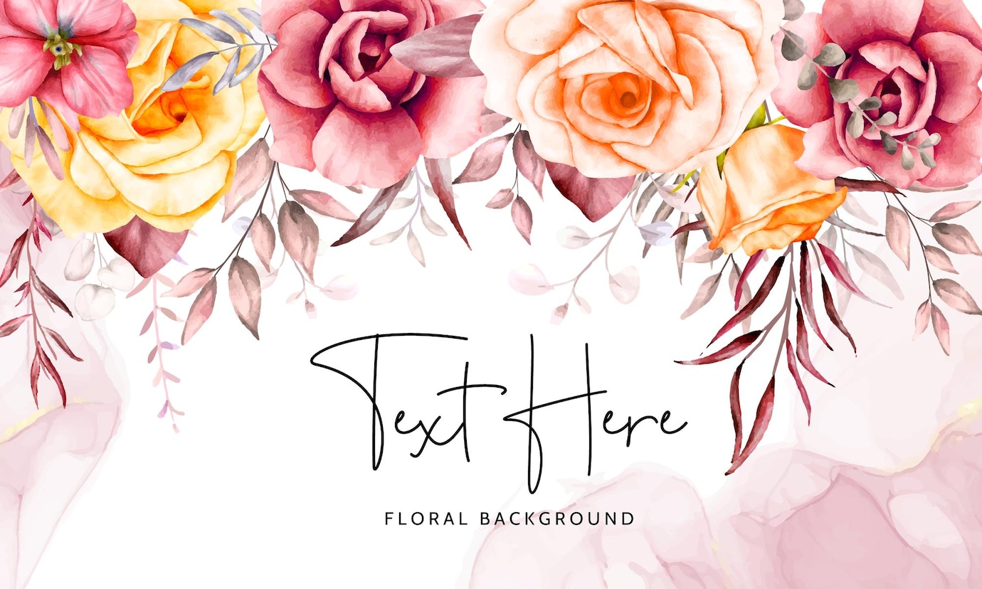 design de fundo aquarela de flor vermelha de luxo desenhado a mao 44538 8588