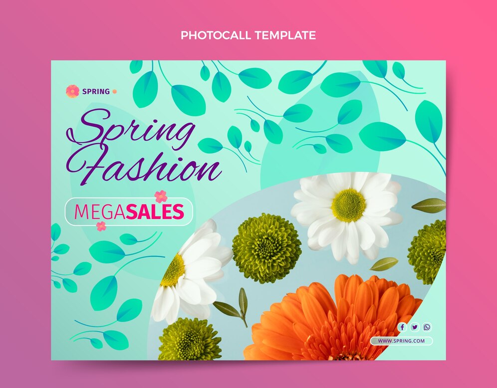 modelo de photocall de primavera gradiente 23 2149267839