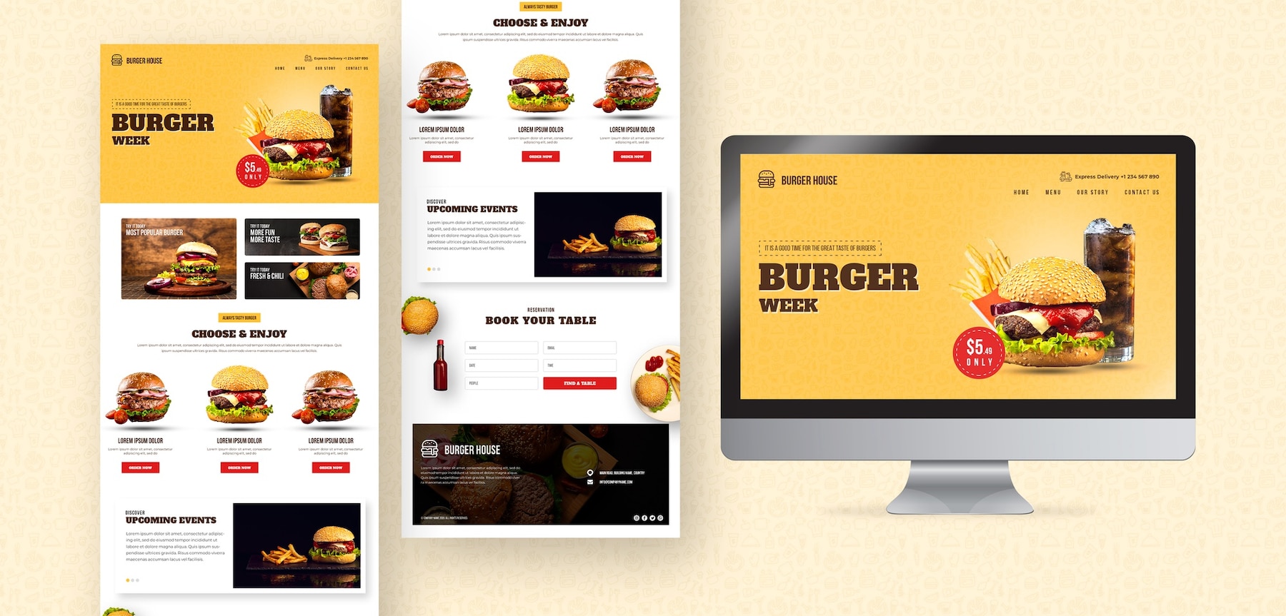site de comida americana e modelo de aplicativo 23 2148477329
