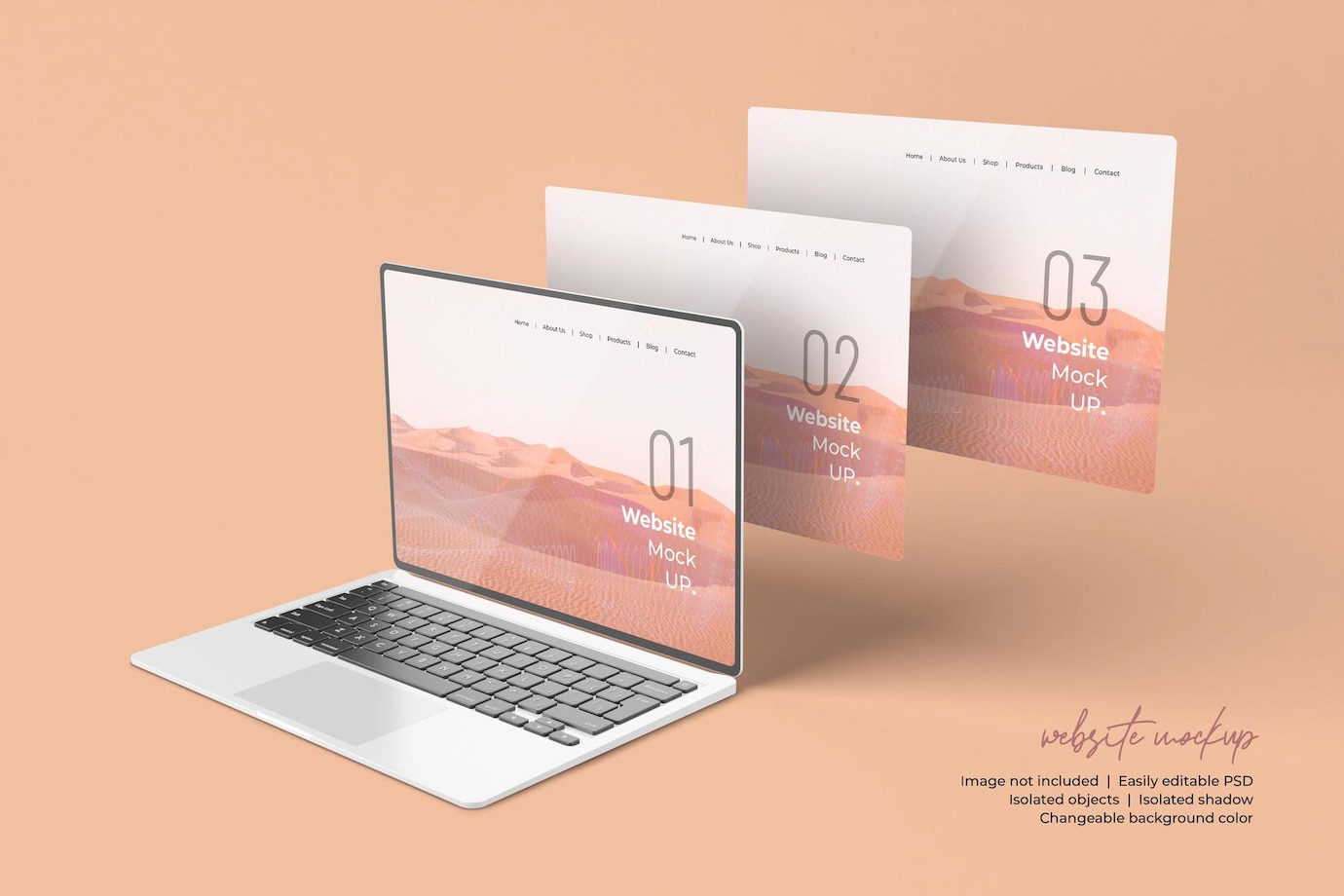 tela do mackbook pro com maquete de apresentacao do site isolada 359791 351