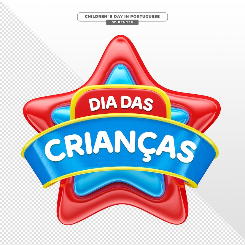 etiqueta dia das criancas em portugues renderizacao 3d para composicao 363450 3189