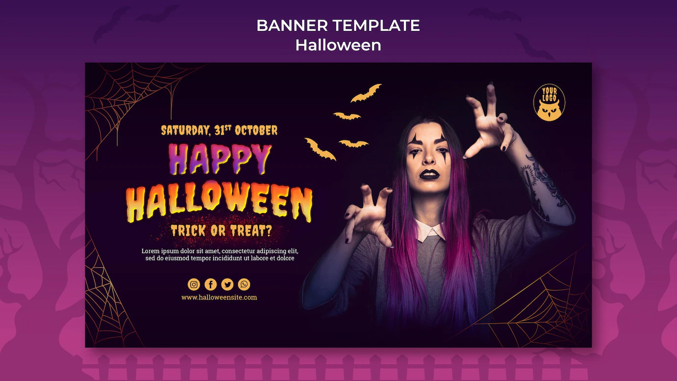 modelo de banner escuro de festa de halloween 23 2149091841