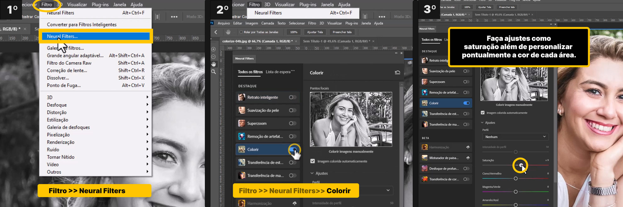 neural filters colorir foto preto e branco photoshop