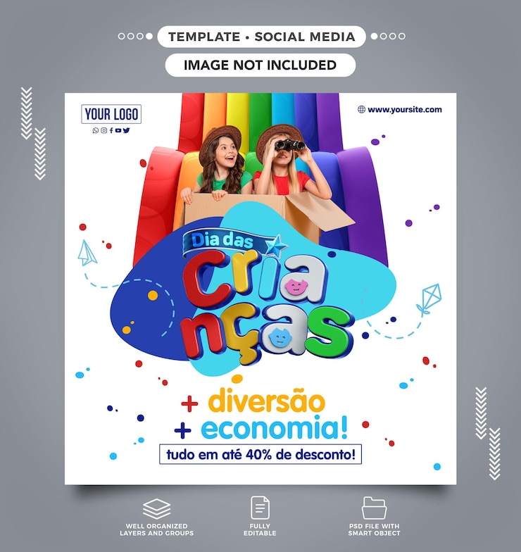 pack de artes editáveis dia das crianças psd grátis 02