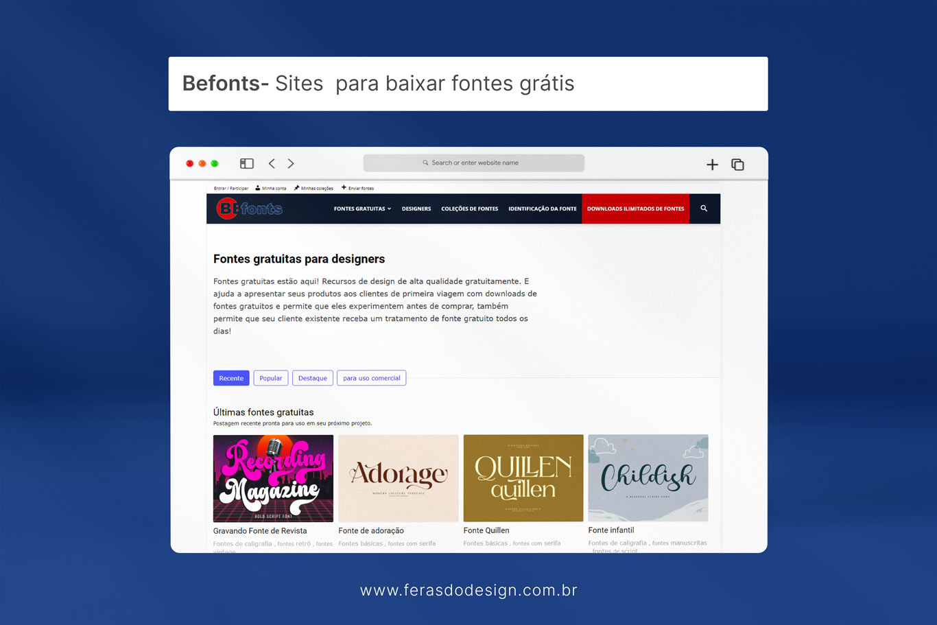 sites para baixar fontes gratis befonts