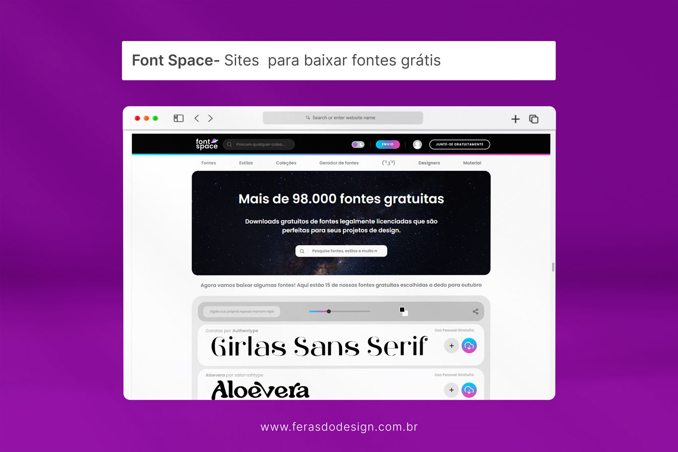 sites para baixar fontes gratis font space