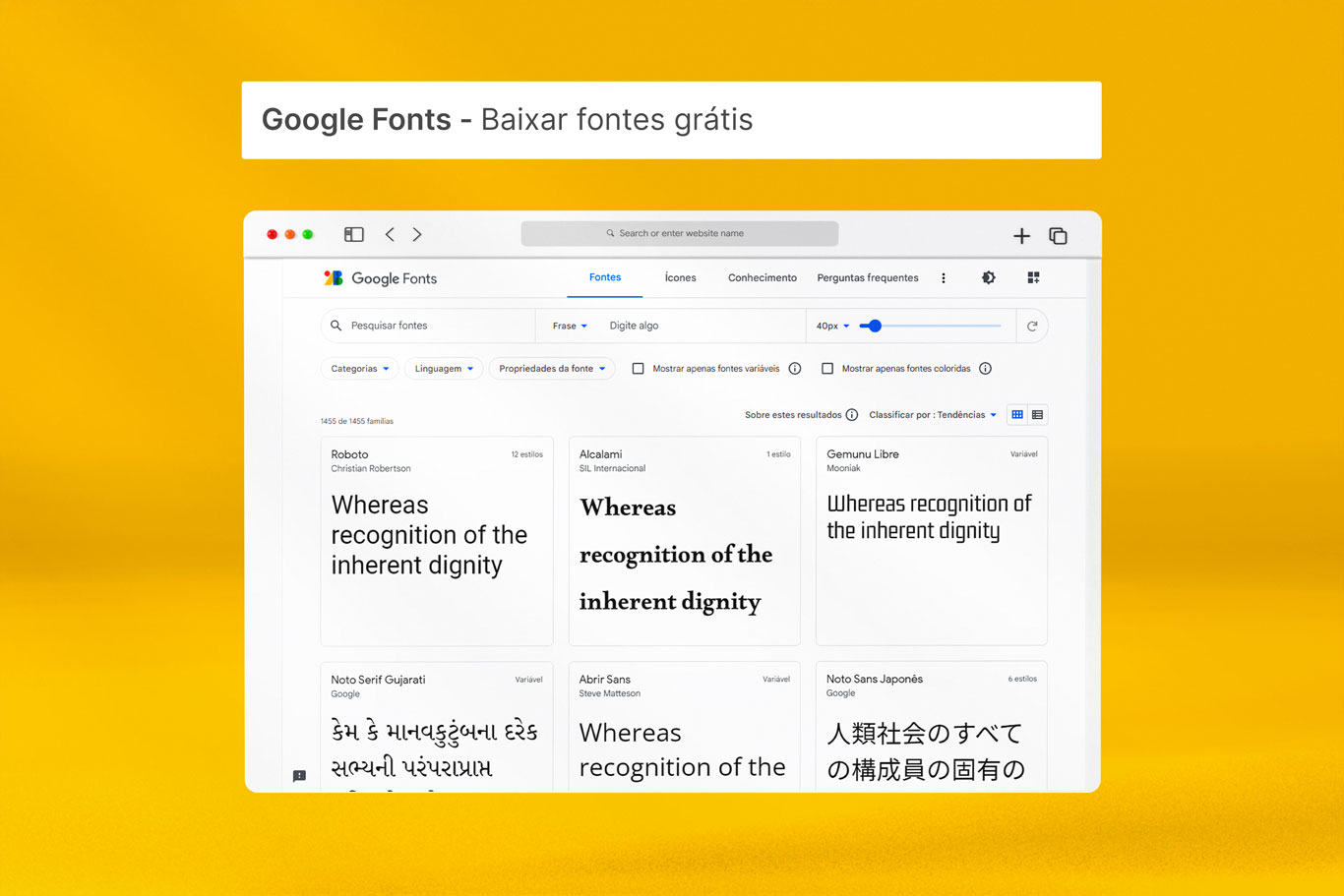 sites para baixar fontes gratis google fonts