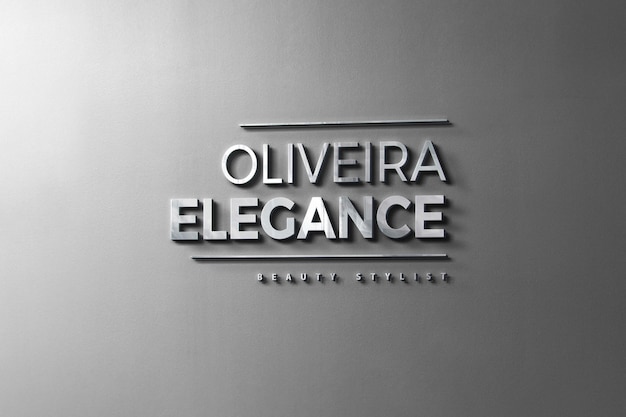 Parede moderna de maquete 3d de logotipo