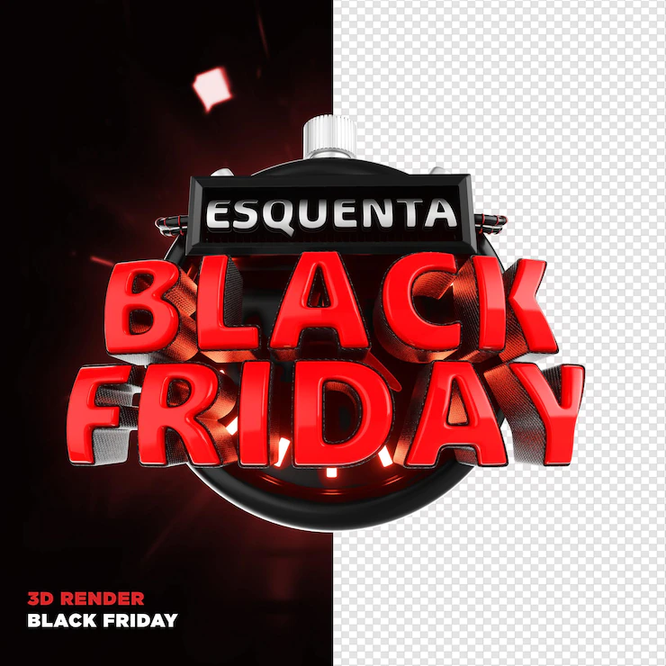 etiqueta black friday 3d render realista para campanhas de marketing no brasil em portugues 364106 395