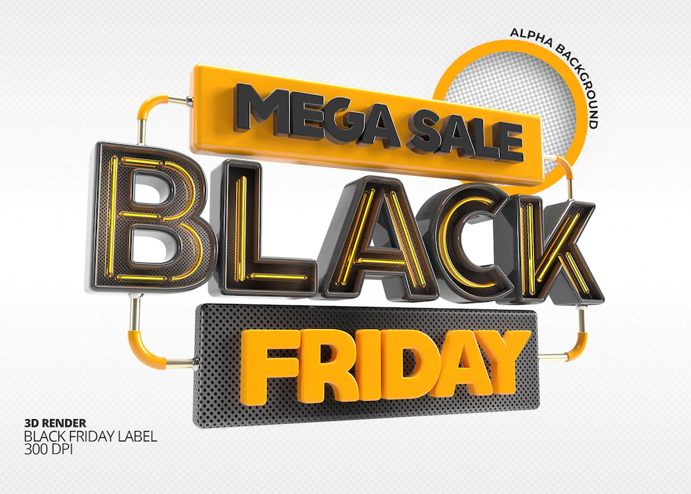 modelo de etiqueta de renderizacao 3d super venda black friday 106176 1572