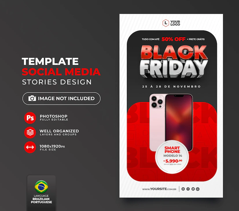 postar midia social black friday em portugues renderizacao 3d para campanha de marketing no brasil 363450 3609