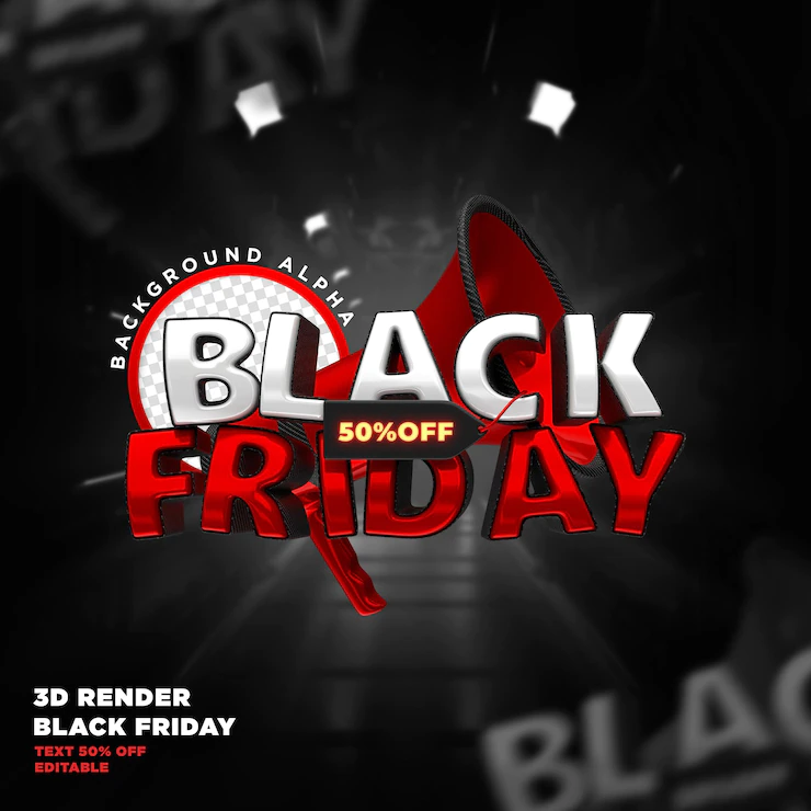 rotulo de renderizacao realista 3d de black friday para campanhas e ofertas promocionais 364106 378