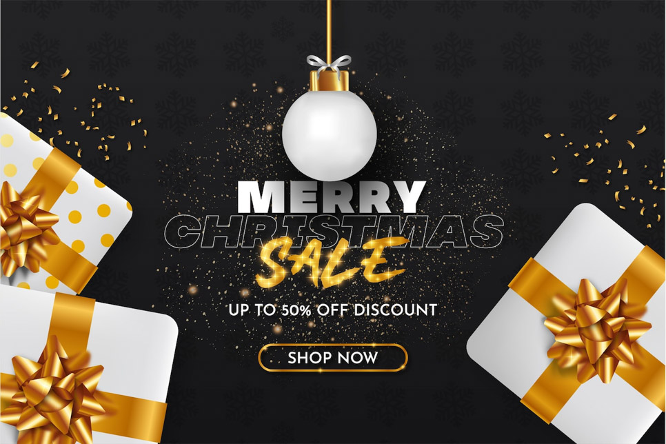 fundo de venda de feliz natal com objetos de natal realistas 1361 2806