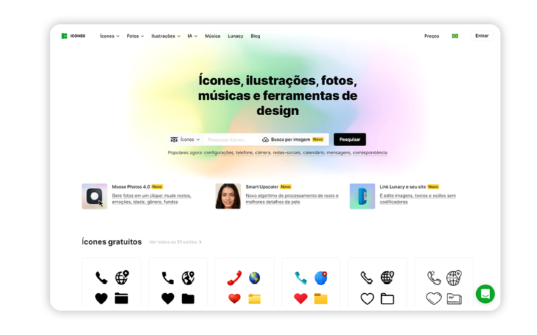 sites para baixar icones gratis icons8