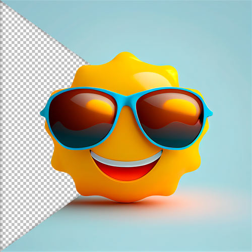 emoji de verao 3d sol oculos escuro feras do design 1