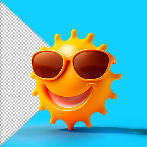 emoji de verao sol 3d oculos escuro 1