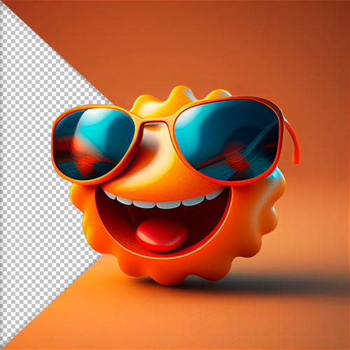 emoji de verao sol 3d oculos escuro feras do design 1