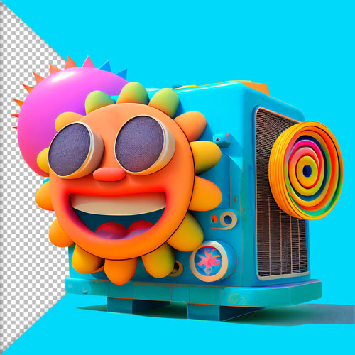 emoji de verao3d ar condicionado
