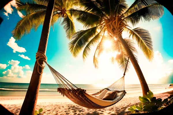 10 por do sol na praia com rede e coqueiro ferias de verao feras do design