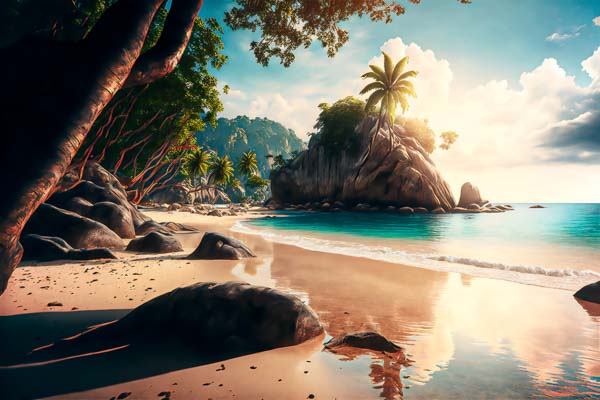 8 ilustracao de praia ilha paradisiaca feras do design