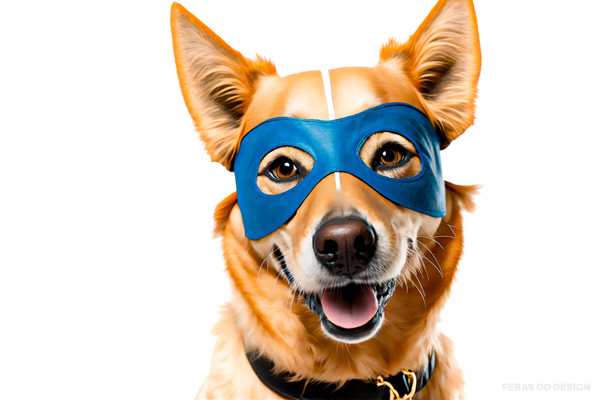 cachorro no carnaval vestindo fantasia de mascara azul 2