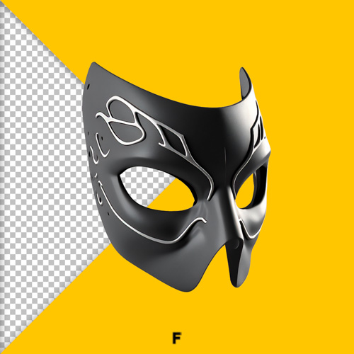 download mascara preta 3d carnaval png halloween feras do design 02