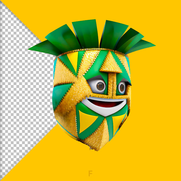 emoji mascara carnaval verde amarelo gratis