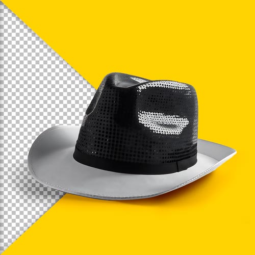 fantasia chapeu de carnaval 3d preto brilhante