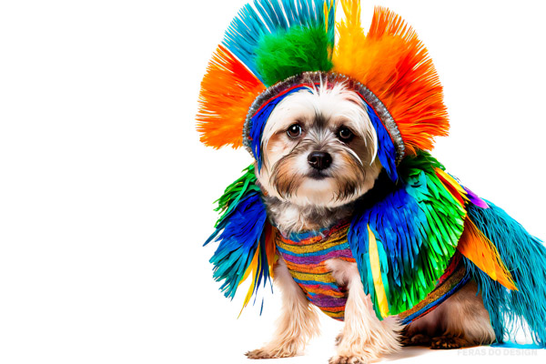 imagem de cao usando fantasia de carnaval indio gratis 2